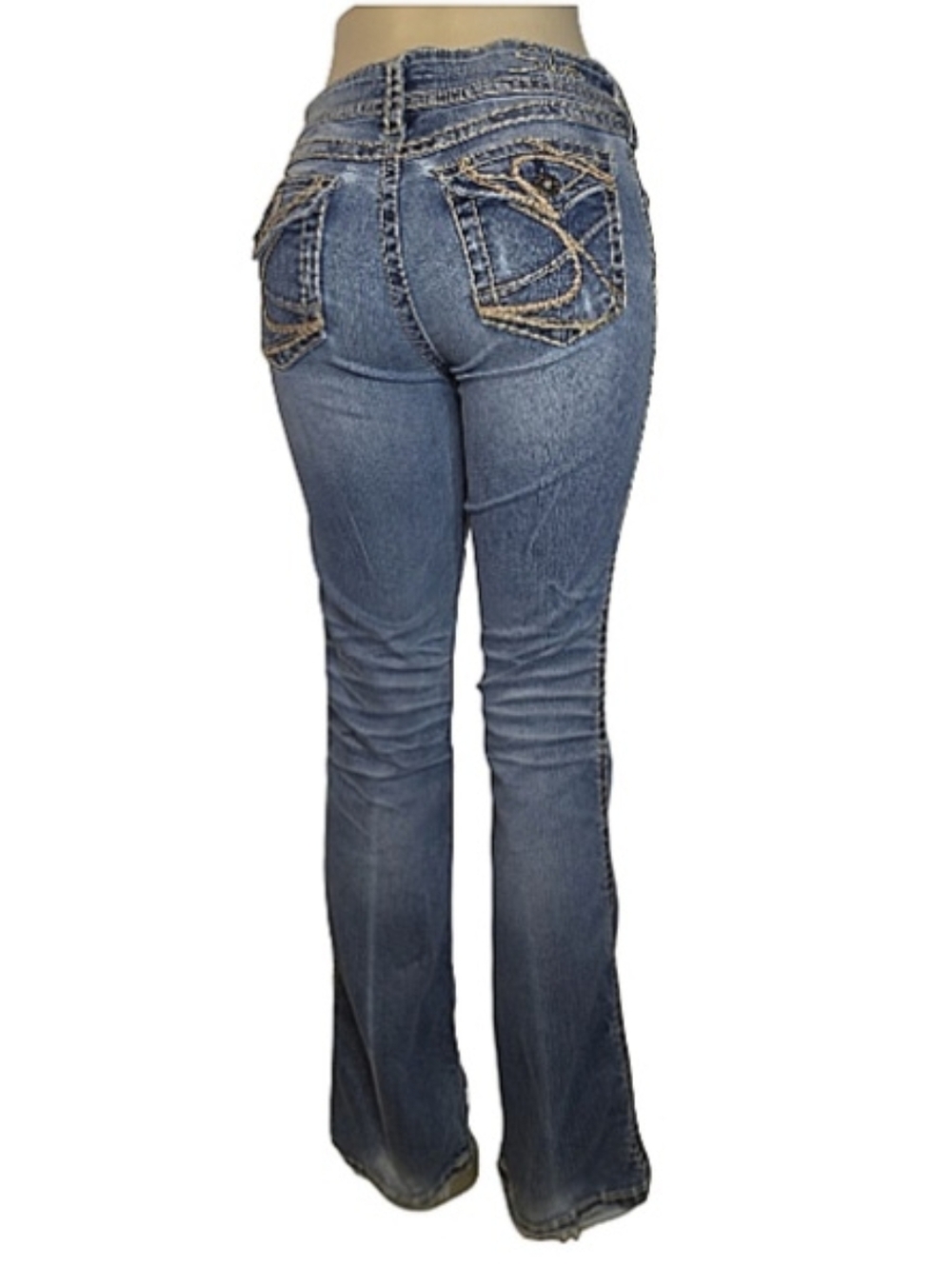 Women's Rare Vintage Silver Jeans Blue Denim Jeans W Yellow Stitching Size 28